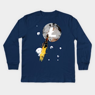 Up To The Moon : Litecoin Edition Kids Long Sleeve T-Shirt